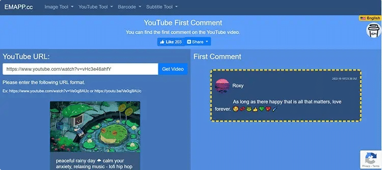 EMAPP - YouTube First Comment Finder