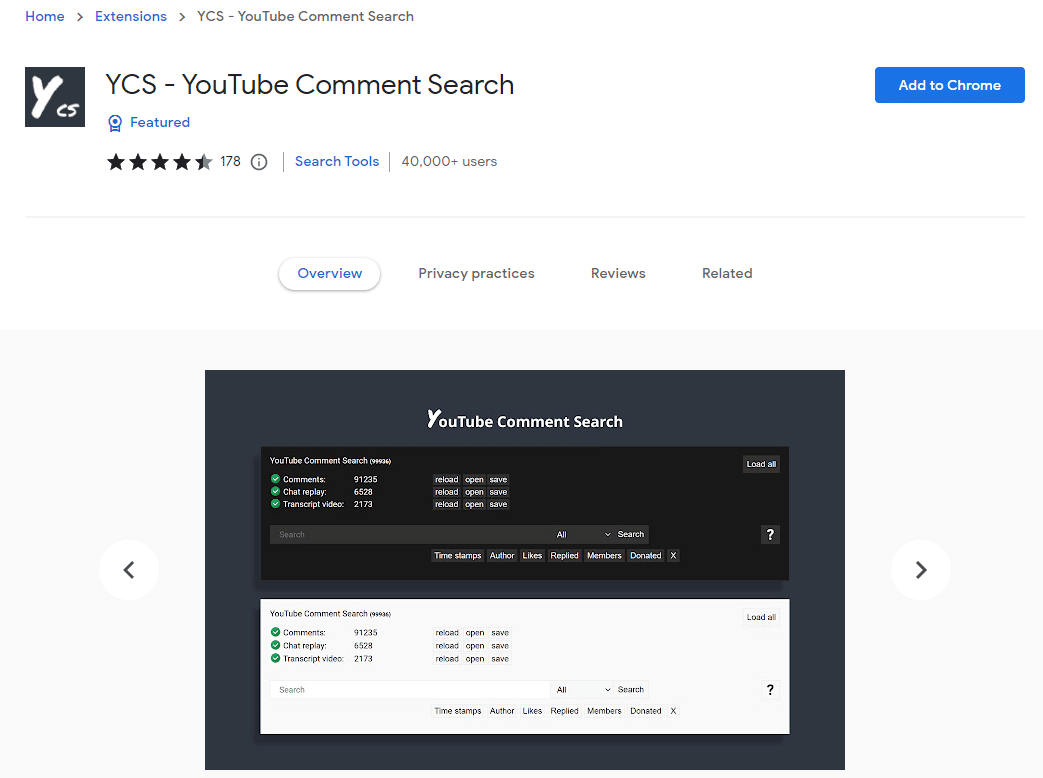 YCS - YouTube Comment Search